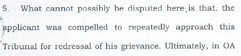 Excerpt from the 2 June 2016 order of the CAT. The applicant being referred to here is IFS officer Sanjiv Chaturvedi. 