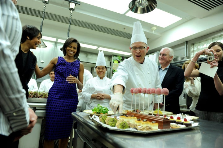 White House pastry chef Bill Yosses describes the desserts offered at a dinner for U.S. governors to first lady Michelle Obama in 2009.