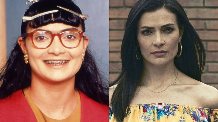 Ana María Orozco en 'Yo soy Betty, la fea' y en 'Perdida'. 