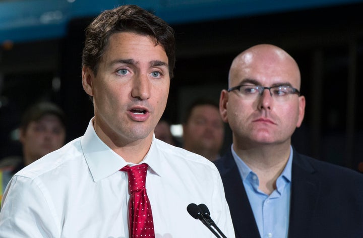 Liberal leader Justin Trudeau campaigns with then-minister of transportation Steven Del Duca on Sept. 4, 2015 in Richmond Hill, Ont.