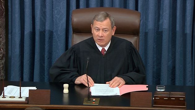 Le juge John Roberts lors du verdict du procès en destitution de Donald Trump le 5 février