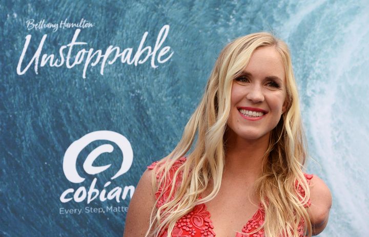 Bethany Hamilton arrives at the Los Angeles premiere of the documentary "Bethany Hamilton: Unstoppable" on July 9, 2019.