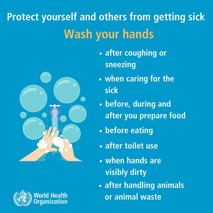 WHOが新型コロナウイルス対策のページに掲載した手洗いのイラスト