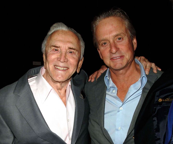 Kirk and Michael Douglas in 2007.