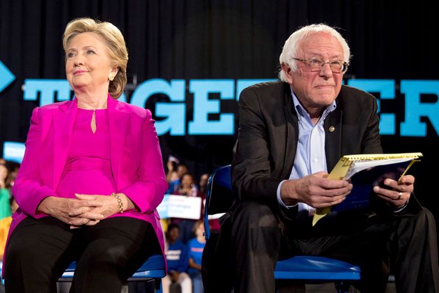 Hillary Clinton and Bernie Sanders in 2016.