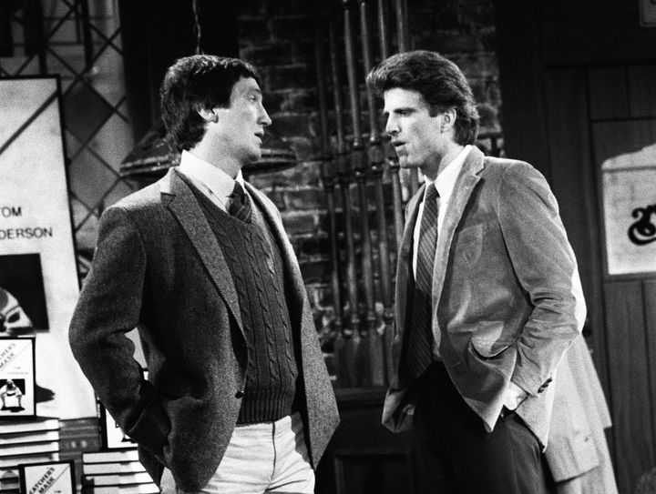 Alan Autry (left) and Ted Danson in the 1983 "Cheers" episode, "The Boys in the Bar." 