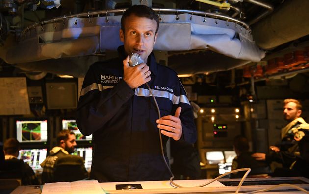 Emmanuel Macron à bord du sous-marin 