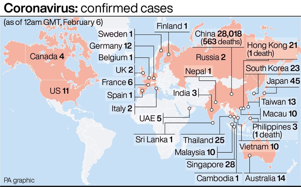 Coronavirus: confirmed cases