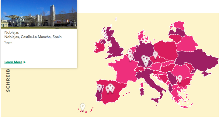 Fábricas de Schreiber Foods en Europa.