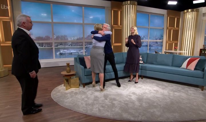 Ruth and Eamonn joined Phillip and Holly on the sofa
