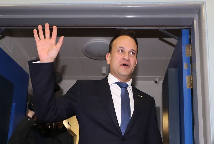 Fine Gael leader Leo Varadkar as he arrives for the count at Phibblestown Community Centre in Dublin.
