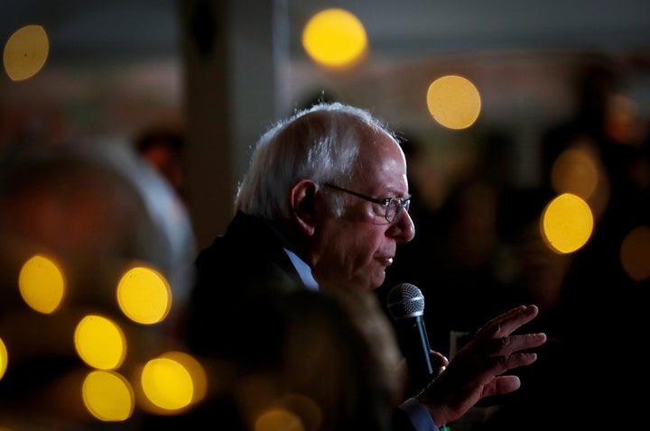 Democratic presidential candidate Senator Bernie Sanders speaks to supporters at a campaign stop in Plymouth, New Hampshire,