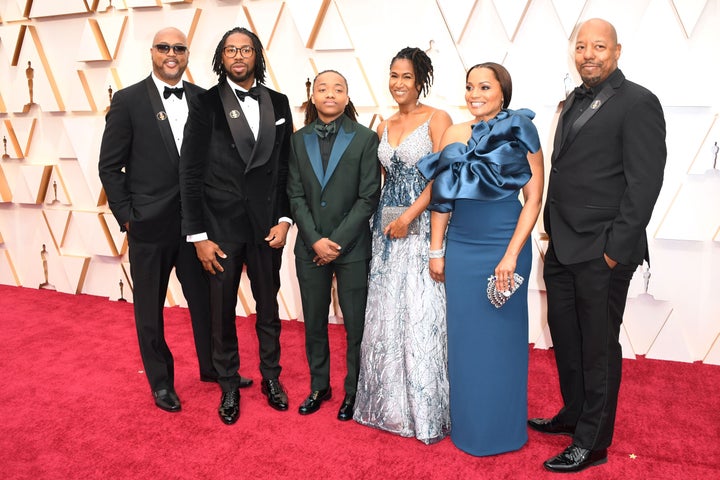 DeAndre Arnold joined the Oscars red carpet with his mother, Sandy Arnold, and the team behind the Oscar-nominated short animated film "Hair Love."