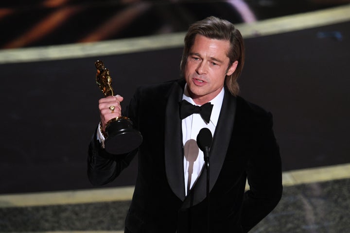 Brad Pitt accepts the Actor in a Supporting Role award for "Once Upon a Time...in Hollywood" onstage during the 92nd Annual Academy Awards at Dolby Theatre on Feb. 9 in Hollywood, California.