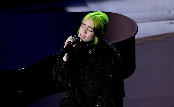 Billie Eilish performs onstage during the Oscars