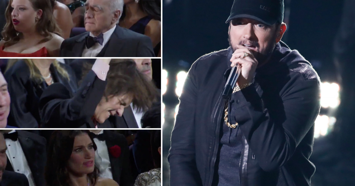 Oscars 2020 Eminem S Surprise Performance Sparked A Mixed Reaction From The Crowd Huffpost Uk
