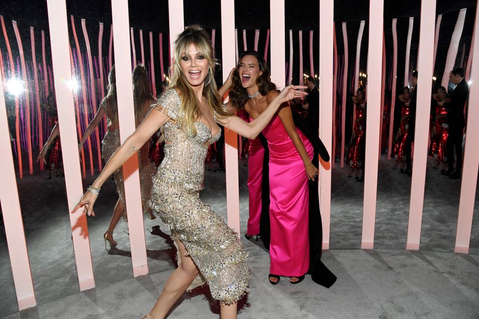 Heidi Klum and Alessandra Ambrosio were seen larking around