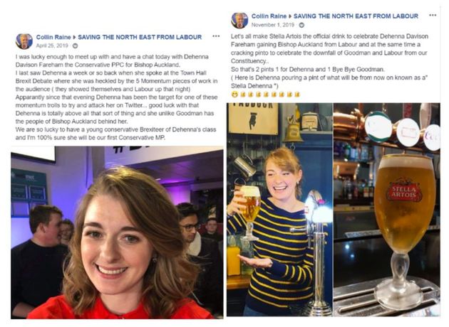 Images from a Facebook account thought to belong to Colin Raine, the left said to be after a meeting in April (a month after the party said Raine was banned from becoming a member) and right in November