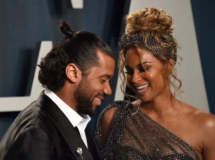 Russell Wilson and Ciara attend the 2020 Vanity Fair Oscar Party at Wallis Annenberg Center for the Performing Arts on February 9, 2020, in Beverly Hills, California. 