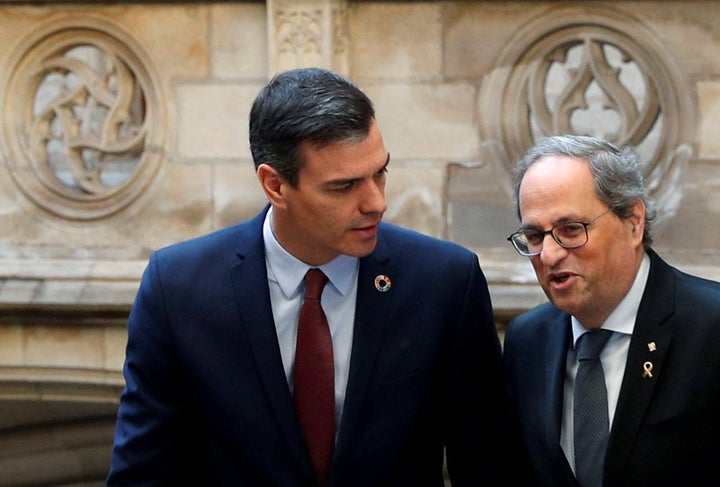 Quim Torra y Pedro Sánchez, en su encuentro de principios de febrero.