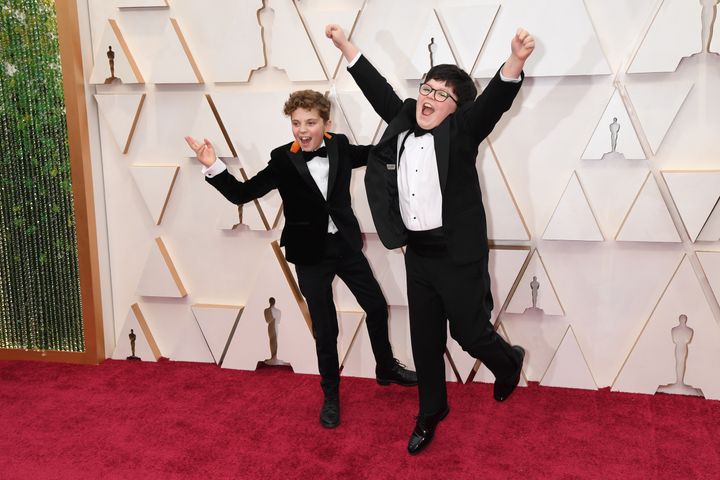 Roman Griffin Davis and Archie Yates at the Oscars.