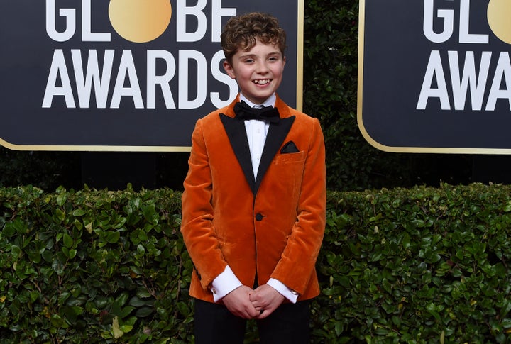 Roman Griffin Davis at the Golden Globes on Jan. 5, 2020.