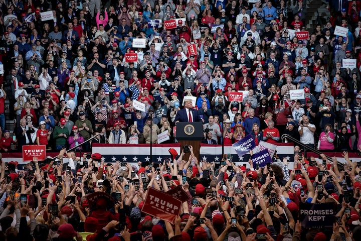 As has become the norm, an enthusiastic crowd greeted President Donald Trump as he arrived for a