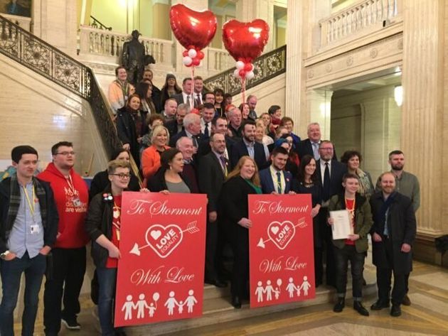 Same Sex Marriage Campaigners Deliver Valentine S Day Cards To Stormont