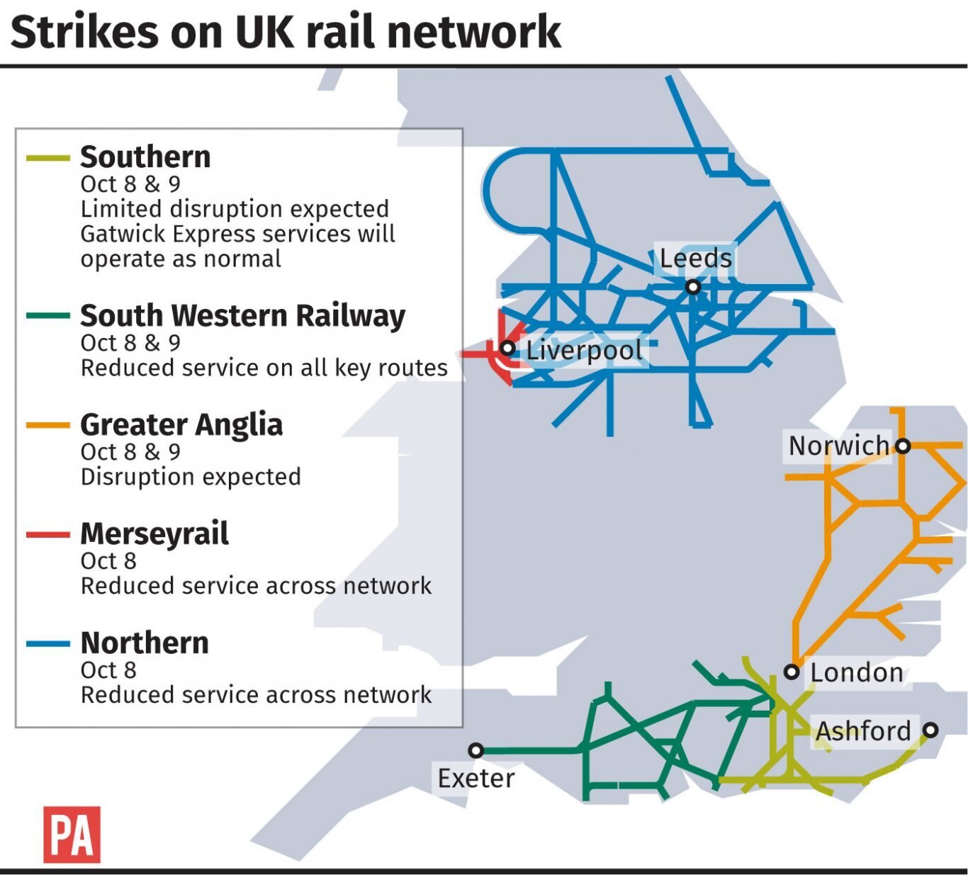 Major Disruption To Trains Amid ‘Solid Support’ For Rail Strikes ...