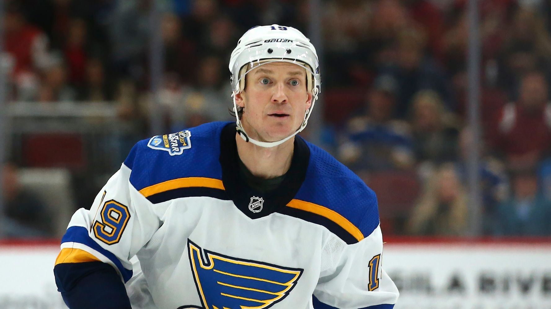 Blues' Jay Bouwmeester collapses on bench, game postponed