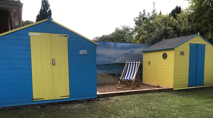 Beach huts at Hunters Lodge care home