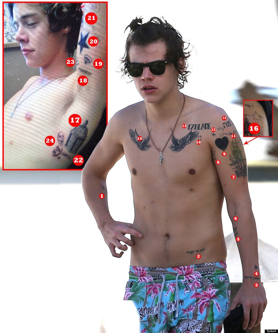 Harry Styles' Tattoos Mapping One Direction Star's Body Art HuffPost