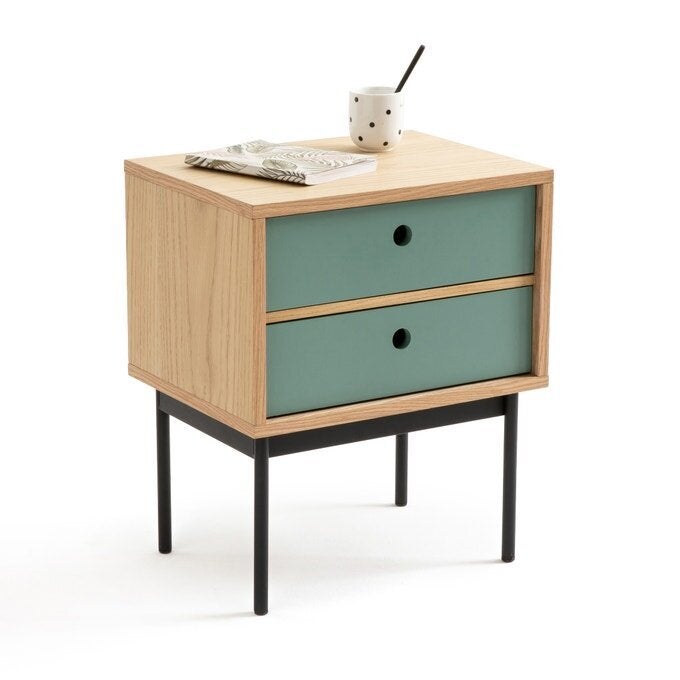 Nyjo Bedside Table with 2 Reversible Drawers, Laredoute