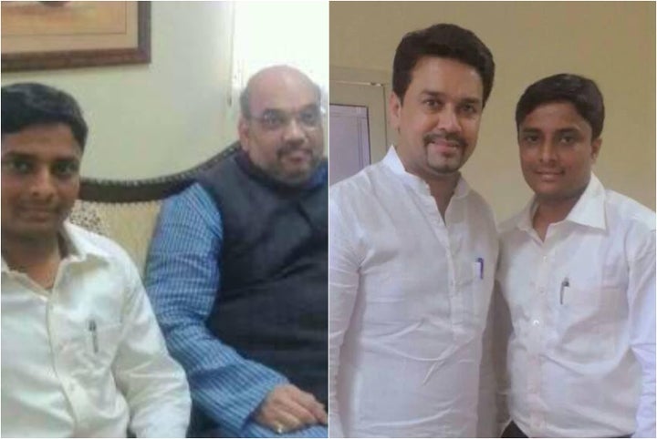 Nilesh Rakshal, a member of the BJP, spotted a Facebook video of the play and filed a police complaint on January 26. In the above photo, he can be seen with BJP's Amit Shah and Anurag Thakur. 