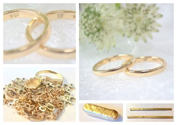 Wedding bands made from old jewellery by Nikki Berkenbusch-Barrett.