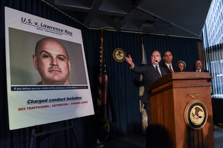 U.S. Attorney for the Southern District of New York Geoffrey Berman announces charges against Lawrence Ray on Tuesday in New York.
