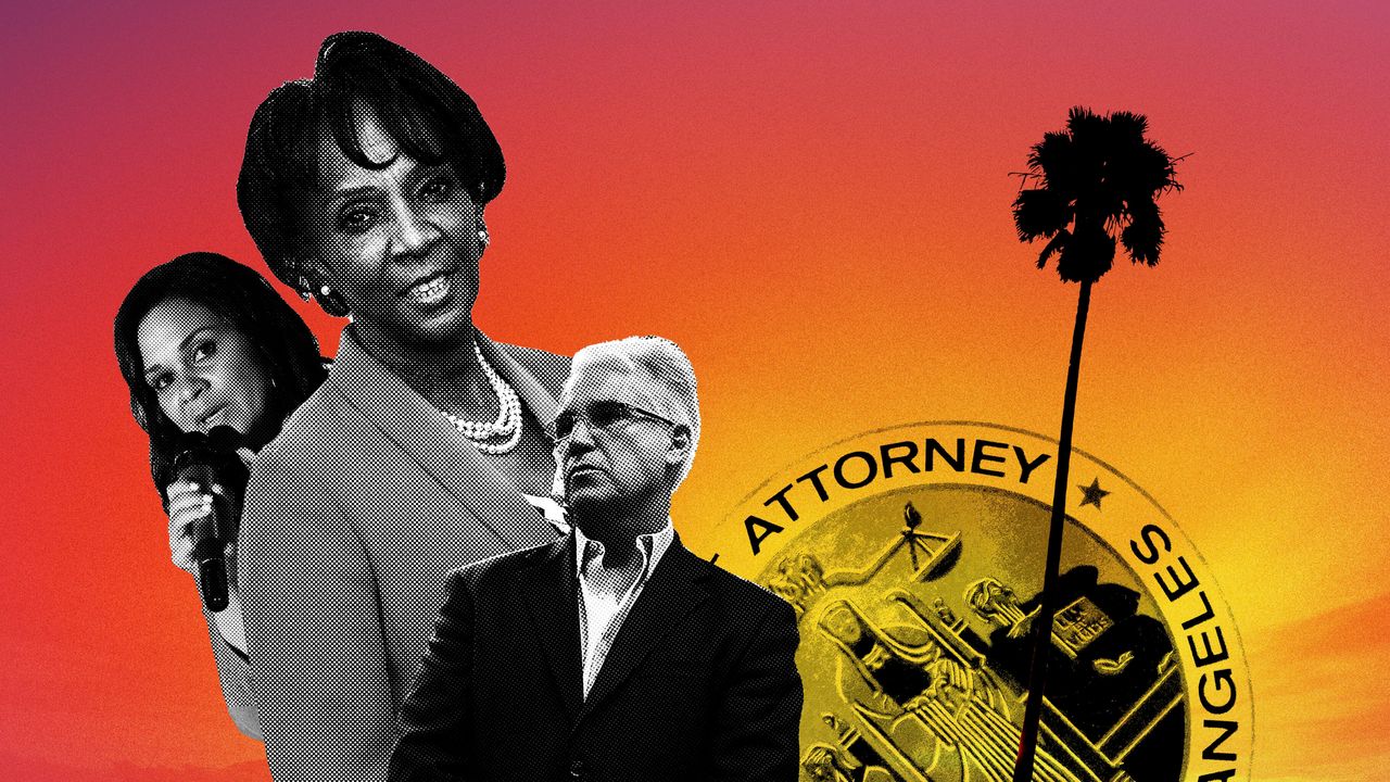 Jackie Lacey (center), the incumbent Los Angeles County district attorney, faces two notable progressive challengers ― Rachel Rossi and George Gascón ― in a March primary.