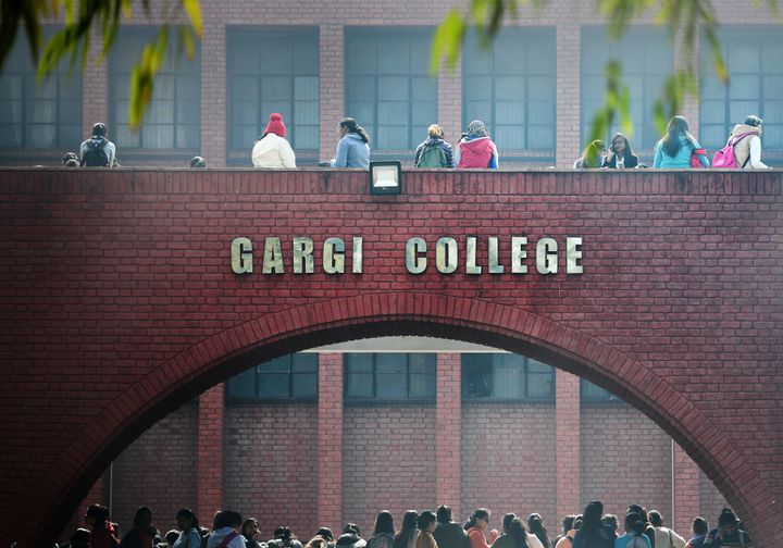Students at Delhi University's Gargi College. 