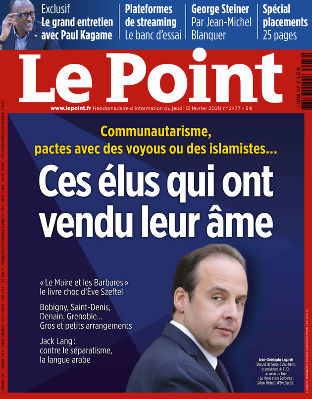 Une de l'hebdomadaire Le Point du jeudi 13