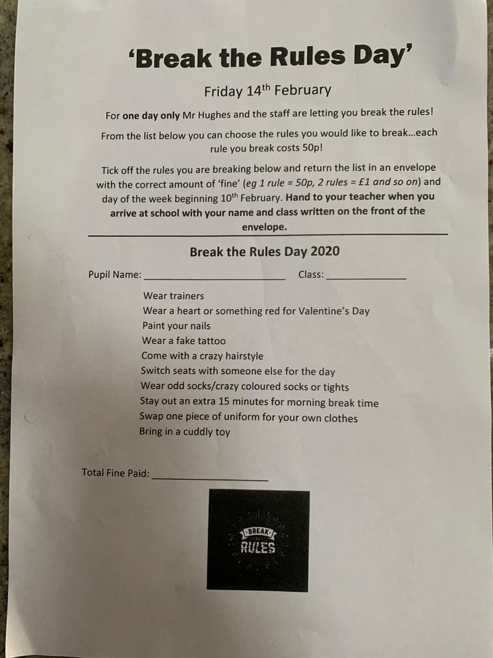 Break The Rules Day at Aldersbrook Primary School