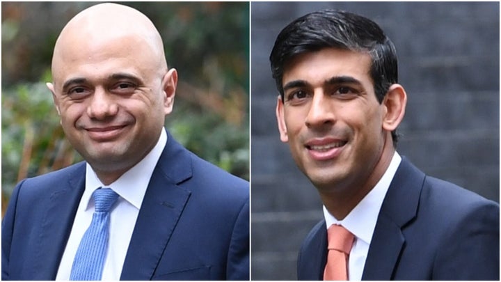 Former chancellor Sajid Javid, new chancellor Rishi Sunak