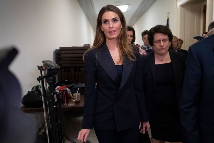 Former White House communications director Hope Hicks departs after a closed-door interview with the House Judiciary Committee on Capitol Hill in Washington on June 19, 2019.