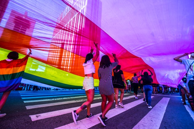 Parada do Orgulho LGBT, realizada na Avenida Paulista, em