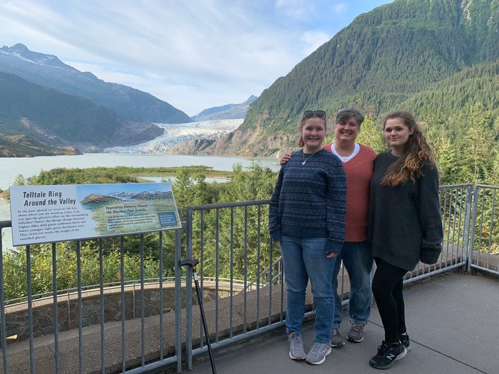 Sydney with her daughters, Hannah and Kate.