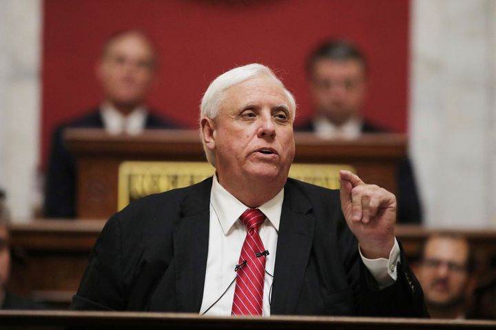 West Virginia Governor Jim Justice delivers his annual State of the State address in the House Chambers at the state capitol,