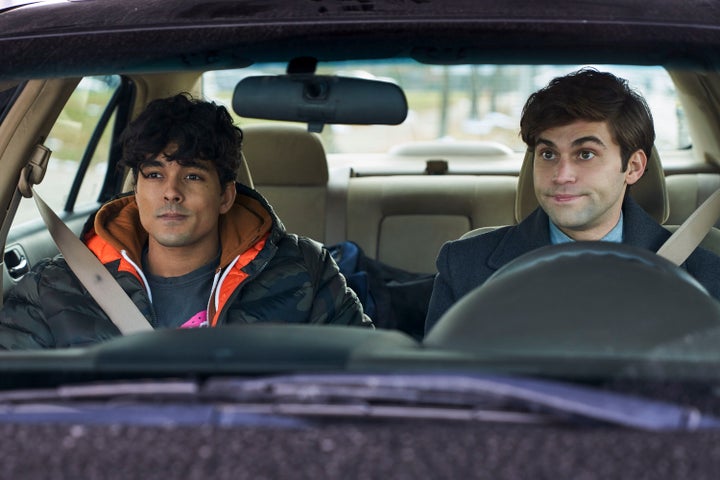 Niko Terho (left) and Jake Borelli star in "The Thing About Harry," out Feb. 15 on Freeform. 