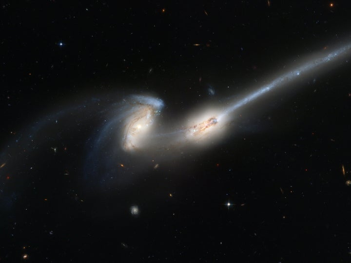 Ζεύγος γαλαξιών (NGC 4676) που είναι χαϊδευτικά γνωστό και ως «Ποντίκι»