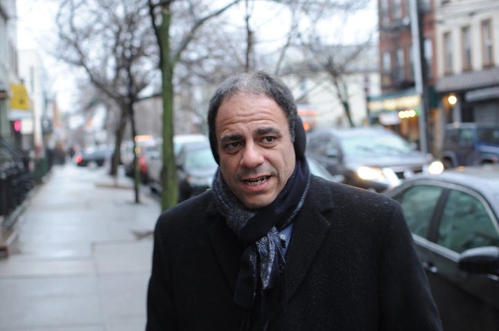 Queens borough president candidate Costa Constantinides knocks doors in Ridgewood, Queens.