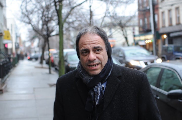 Queens borough president candidate Costa Constantinides knocks doors in Ridgewood, Queens. 