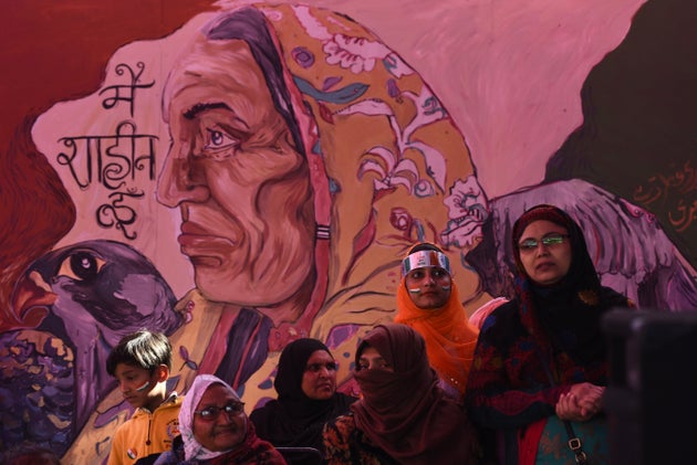 Women gathered in large numbers to celebrate the 71st Republic Day during the ongoing protests against...